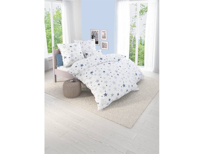 Bettwäsche WÄSCHEPUR Gr. 1, beige (ecru, bedruckt), B/L: 135cm x 200cm, Feinbiber,Feinbiber, B/L: 80cm x 80cm, 2 Stk., Feinbiber;Feinbiber, 100% Baumwolle, Bettwäsche, Bettwäsche
