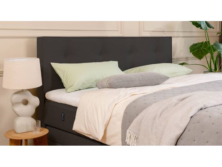 BRUNO Boxspringbett Premium mit Bettkasten 200x200cm in Schwarz Matratzen-Härtegrad: Links H2 / Rechts H3 extra viel Stauraum & individuell konfigurierbar