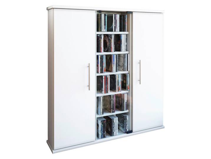 Mid.you Cd-Regal, Weiß, Glas, 15 Fächer, 86x91.5x18 cm, Wohnzimmer, Regale, CD & DVD-Regale