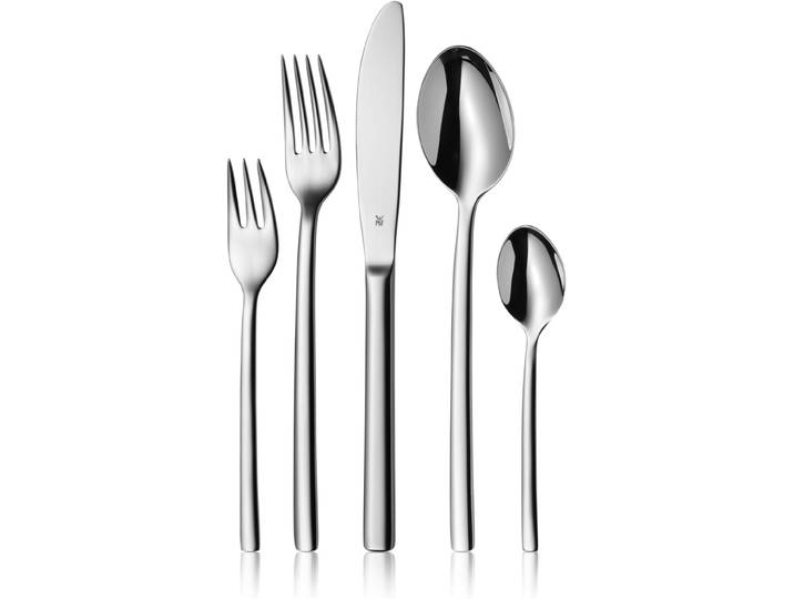 Besteck-Set WMF Inspiration, elegante Optik, ergonomische Haptik, Wellenschliff-Messer , silber (edelstahlfarben), 60 Stk., Cromargan Edelstahl Rostfrei 18/10, Essbesteck-Sets, Besteck-Set, spülmaschinengeeignet, säuregeeignet, hochwertiger Besteckkasten