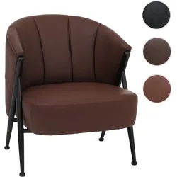 Sessel HWC-P30, Polster-/Cocktail-/Clubsessel Lounge Chair Vintage Retro Industrial Metall Kunstleder ~ rostrot