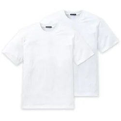 SCHIESSER Herren American T-Shirt 2er Pack - 1/2 Arm, Unterhemd, Rundhals Weiß / 2XL