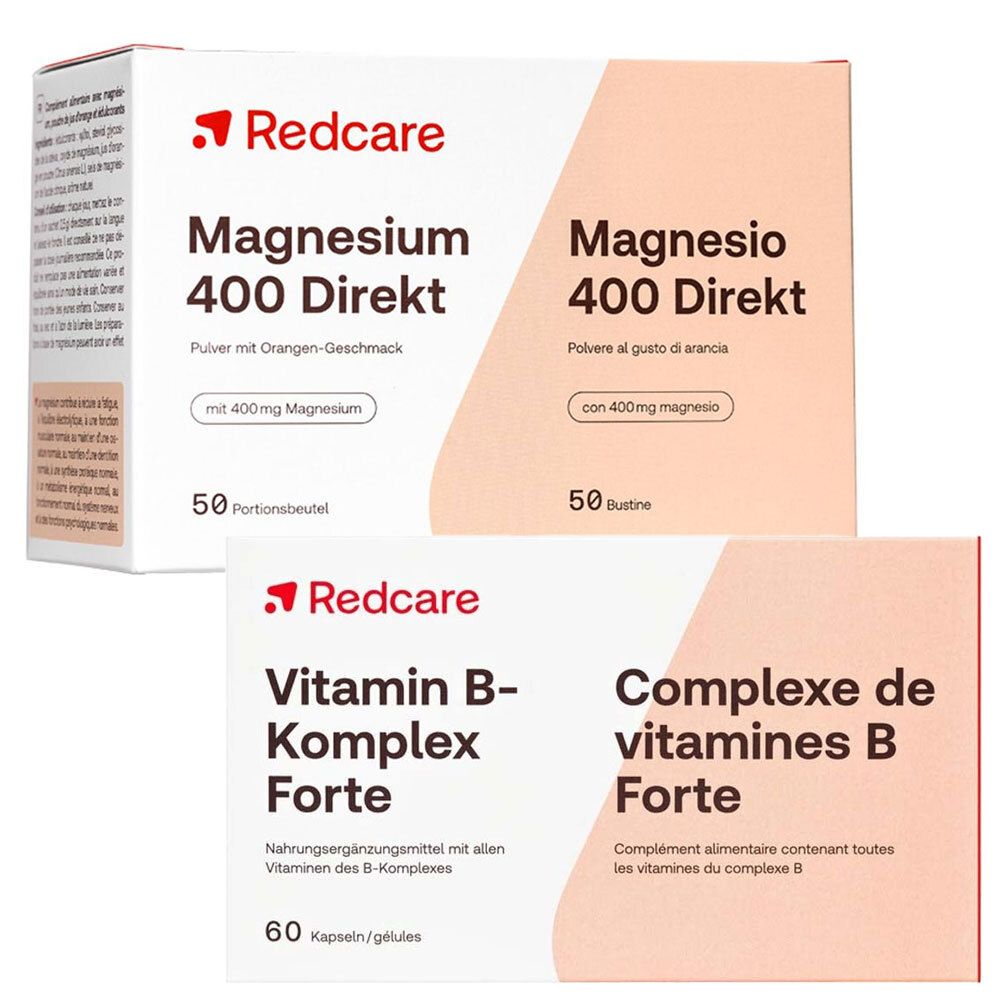 Redcare Vitamin B-Komplex Forte + Magnesium 400 Direkt 1 St Set