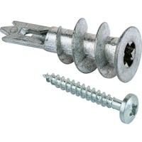 Gipskartondübel Metall GKM 27 silber, 100 Stück, mit Schraube