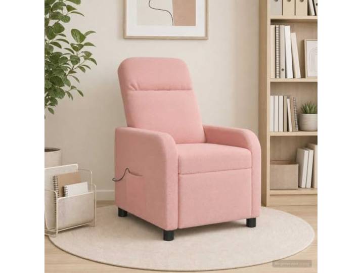 Relaxsessel Rosa Bouclé mit Neigungsmechanismus Bouclé-Stoff,Neigung 115°-160°,Schaum-und Faserpolsterung,flache Armlehne,stabile Beine
