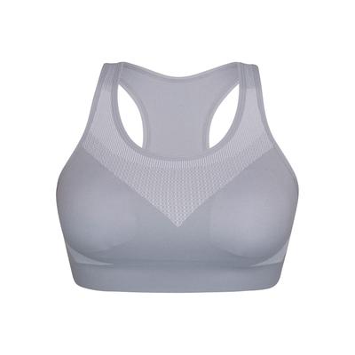 Sport-BH SASSA "Sport-BH SPORTS BRAS GLOBAL RECYCLING", Damen, Gr. XXL, N-Gr, grau (hellgrau), Stoff, Obermaterial: 60% Polyamid Polyam.recyc. 30% Polyester PES. 10% Elasthan EL., BHs Sport-BH
