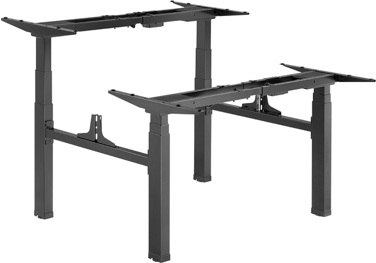 LOGILINK Professioneel Elektrisch Verstelbaar Dubbel Werktafelframe met 4 Motoren, Hoogte: 620–1280 mm