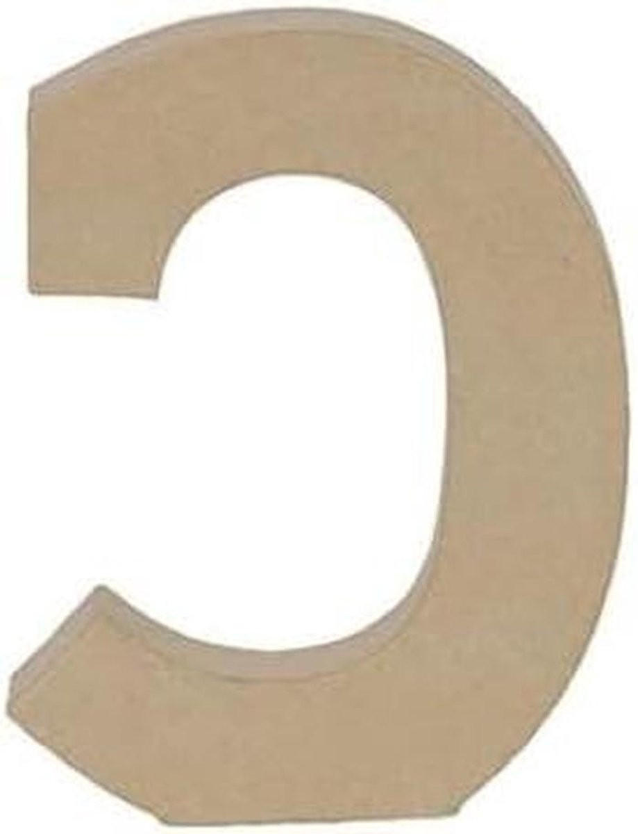 Papier Mâché Letter voor Decoratie - Bruin - Hoogte: 15 cm