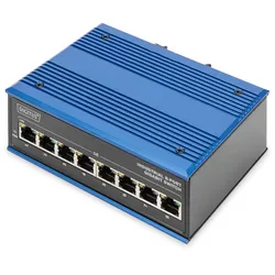 DIGITUS Industrieller 8-Port Gigabit Switch DIN rail, erweiterter Temperaturbereich