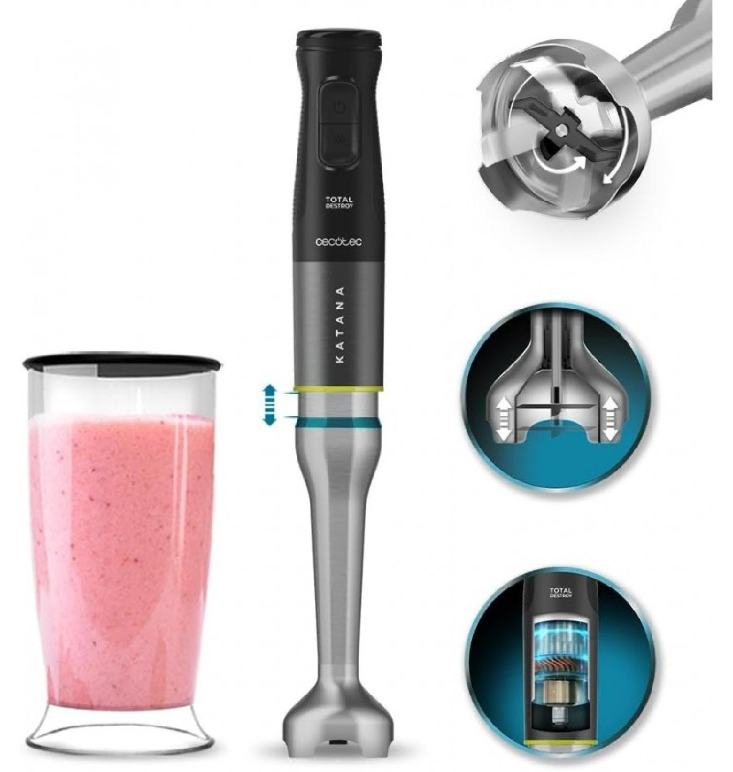 Cecotec 03959 staafmixer, 1500 W, zwart