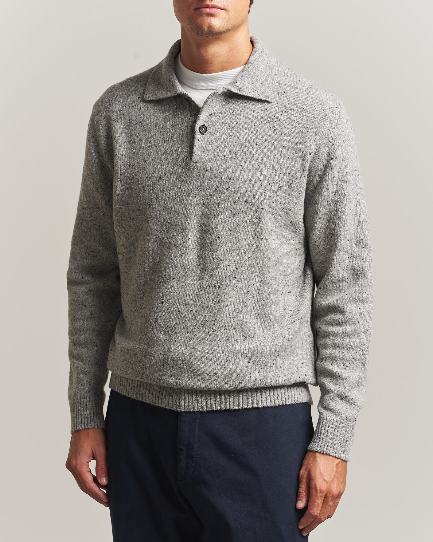 Gant Neps Wool Polo Grey Melange men M Grå