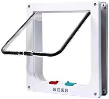 Inspired Living Secure 4 Way Lock Dog And Cat Flap Door white l