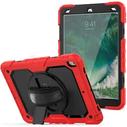 Lobwerk 4in1 Case für Apple iPad 10.2 2019/2020/2021 10.2 Hülle Stossfest Schutz + Standfuss (Apple iPad Air 2020, Apple iPad mini 2021), Tablet Hülle, Rot