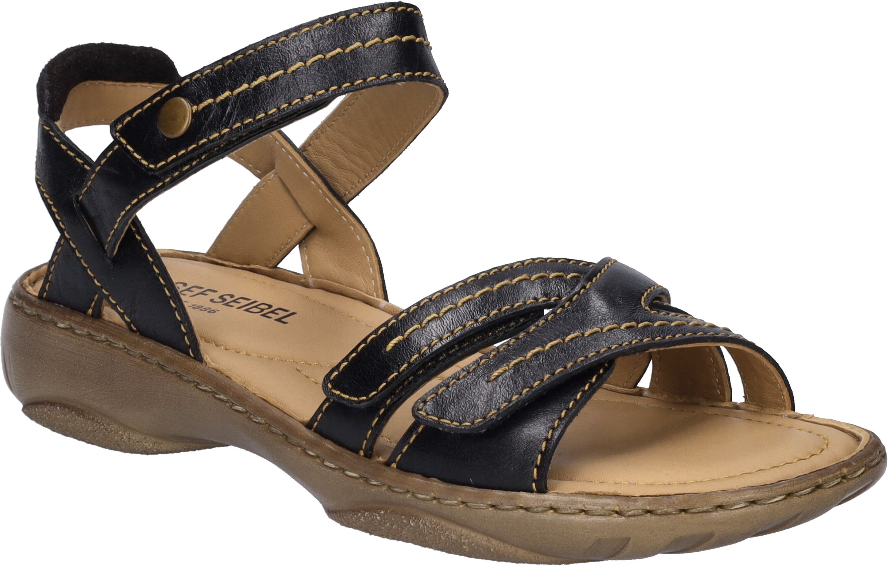 Sandale JOSEF SEIBEL "Debra 62, schwarz", Damen, Gr. 41, schwarz, Obermaterial: 100% Rindsleder Leather cow., Schuhe Sandale