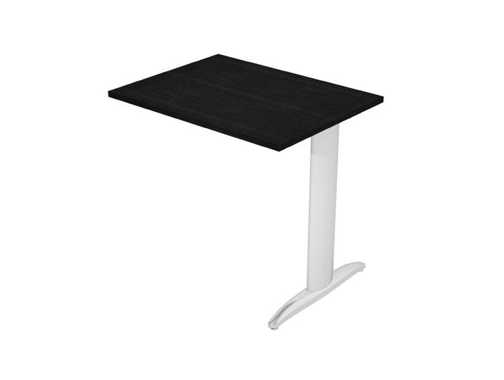 Extension retour pour bureau Pronto Métal - L.80 x P.60 cm - Plateau Noir - Pied L Chrome