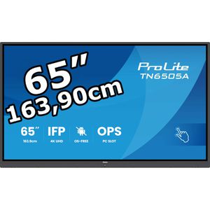 Iiyama Digital-Signage ProLite TN6505A-B1AG, 64,5 Zoll, 4K UHD 3840 x 2160 Pixel, 16/7 Betriebszeit, Touchscreen