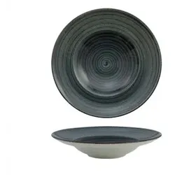 GÜRAL Porselen Avanos Anthrazitfarbene Pastaschüssel 30 cm Gural 6er-Pack