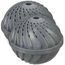Relaxdays Waschball 2er Set, Waschkugel für Waschmaschine, Waschen ohne Waschmittel, umweltfreundlich, Wäscheball, grau
