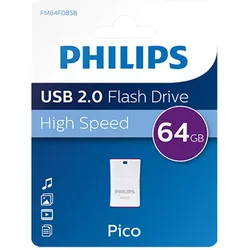 Philips FM64FD85B/00 USB-Stick 64 GB USB Typ-A 2.0 Violett, Weiß