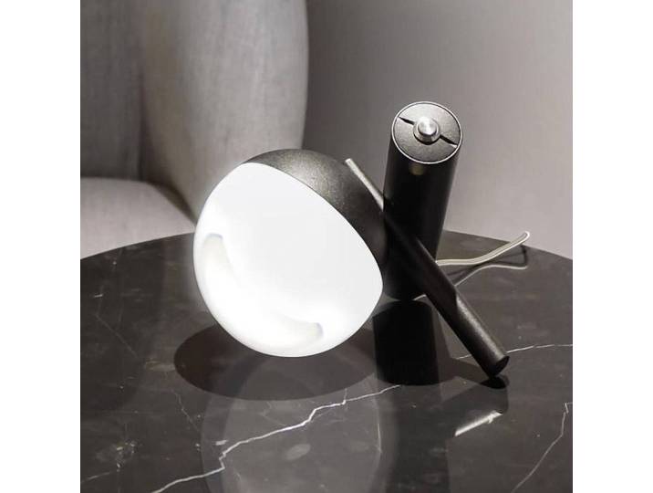 LED-tafellamp Rossini, zwart, Woon-/ Eetkamer, Aluminium, LED tafellamp