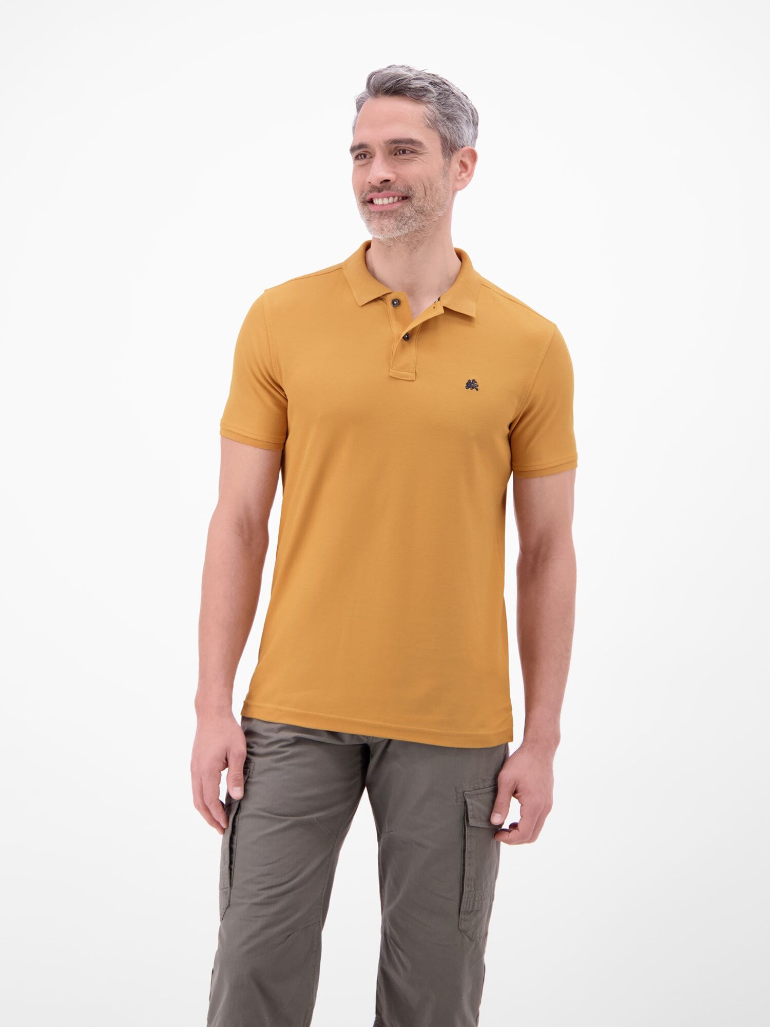 Poloshirt LERROS "Poloshirt Herren COOL & DRY atmungsaktiv Piqué", Herren, Gr. L, gelb (dull peach), 60% Baumwolle, 40% Polyester, ohne Ausschnitt, Shirts Poloshirt, Trocknet schnell, angenehm kühl, pflegeleicht, kurzarm, einfarbig dull peach L