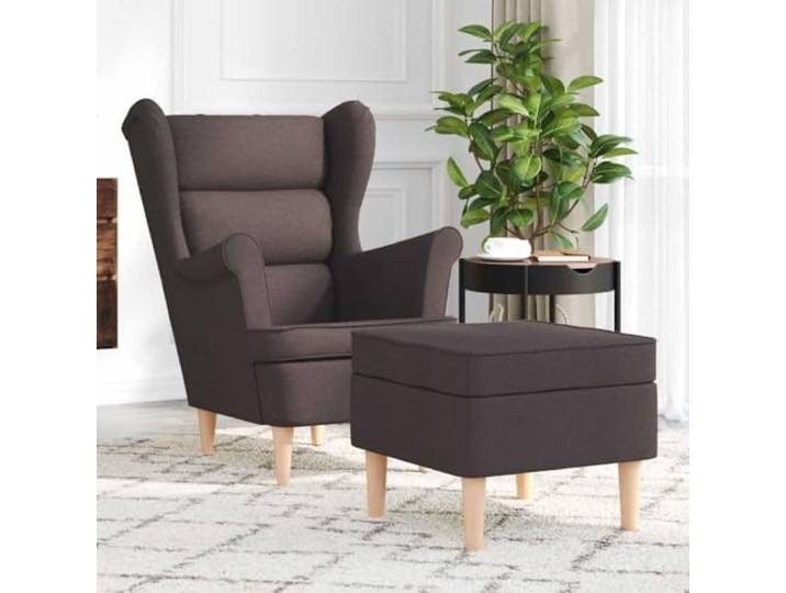 NLQMSU Sessel aus Polyestergewebe, Dunkelbraun, mit Fußstütze Hochelastischer Schaumstoff, individuelle Unterstützung, Verwendung im Wohnzimmer, Schlafzimmer, Büro, Kapazität 110 kg