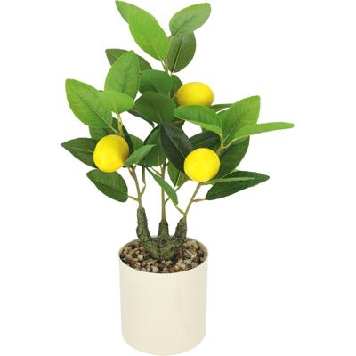 Kunstpflanze I.GE.A. "Künstlicher Zitronenbaum mit Früchten im Topf", grün (gelb), B:20cm H:40cm T:18cm, Polyester, Kunstpflanzen, Kunstpflanze, Kunstpflanze Kunstbaum Deko Früchtebaum Kunstpflanze Zimmerpflanze
