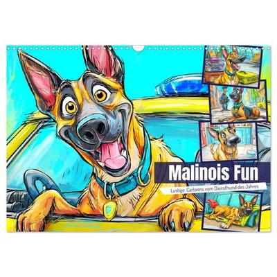 Malinois Fun. Lustige Cartoons vom Diensthund des Jahres! (Wandkalender 2026 DIN A3 quer), CALVENDO Monatskalender