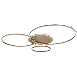 LED Deckenleuchte Deckenlampe Wohnzimmerlampe Dimmbar Champagner Metall Länge 127 cm