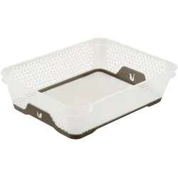 Keeeper - Mini-Rutschfester Korb 26,5x20x7 cm DIN A5 Transparent/Braun - Kollektion Jonas