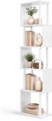 Costway 5-Tier S-Shaped Bookshelf with Open Cubes and Anti-toppling Kits for Living Room