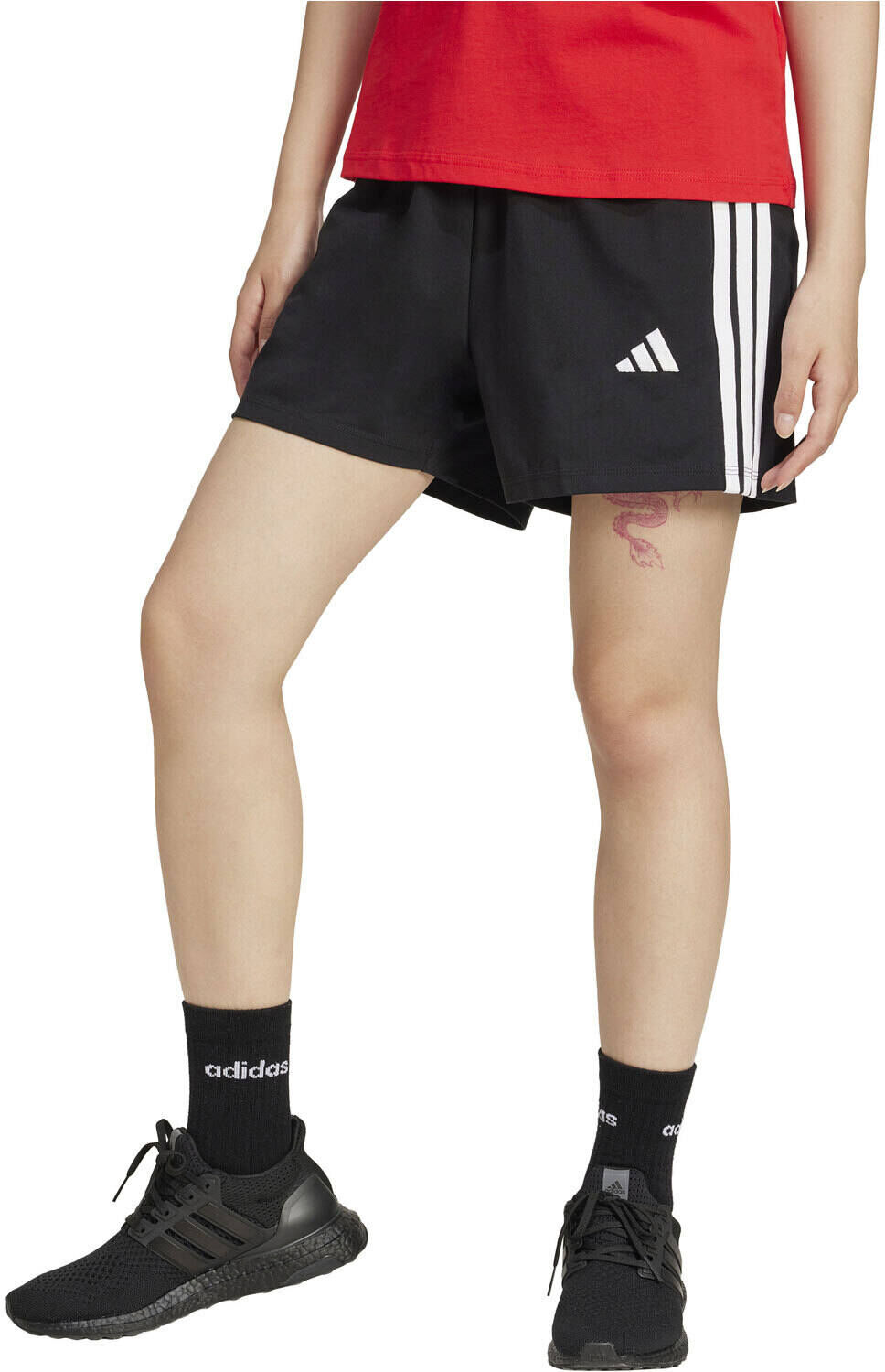 Adidas essentials 3-stripes pantalón corto deporte mujer Negro (S)
