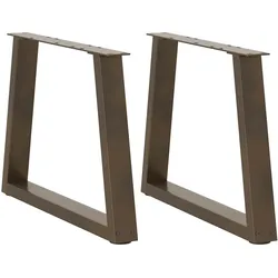 Helloshop26 - Set aus 2 verstellbaren Couchtischbeinen modernes Design 70 x 42–43,3 cm aus naturbelassenem Stahl