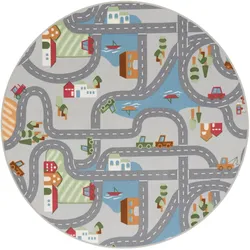 Snapstyle, Spielteppich + Spielmatte, Kinder Spiel Strassenteppich Fun Town Rund