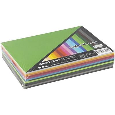 Creativ Company Farbkarton, A6, Blatt 105x148 mm, 180 g, sortierte Farben, 300 Blatt sortiert