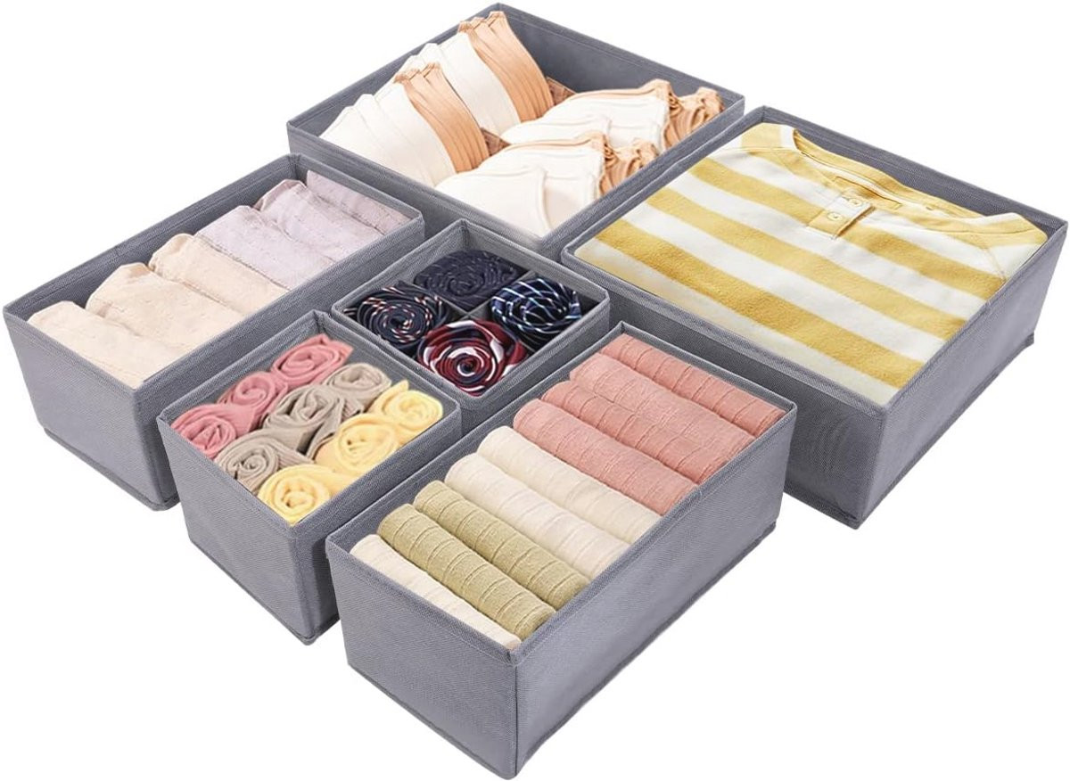 Inklapbare Lade-Organizer voor Ondergoed en Accessoires - Set van 6 Ruimtebesparende Opbergdozen