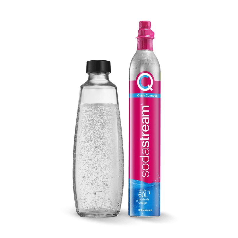 SodaStream Glas Karbonisiererflasche Quick Connect Reservezylinder + 1 Glasflasche 7290113761315