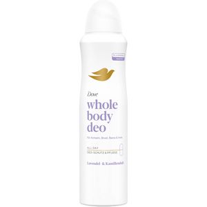 Dove Deodorant Whole Body Deo Lavendel- & Kamillenduft, Spray, für Damen, 24h Schutz, ohne Aluminium & Ethylalkohol, 150 ml
