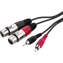 Monacor 0069030 XLR / Cinch Audio Verbindungskabel [2x XLR-Buchse - 2x Cinch-Stecker] 1 m Schwarz