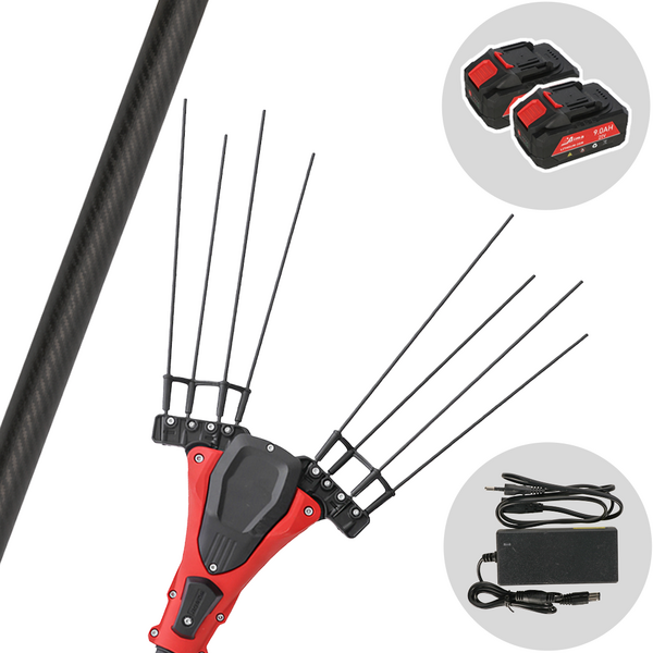 Aima Jaguar Cordless - Abbacchiatore elettrico a batteria - Asta fissa in carbonio - 245cm - 2 x 21V 9Ah