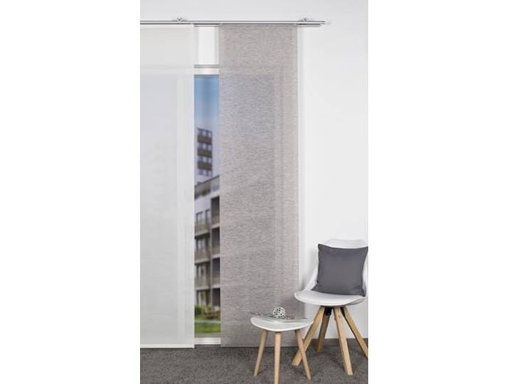 Clever-Kauf-24 Schiebevorhang Bambusoptik Uni Sieglinde in 60x245cm grau