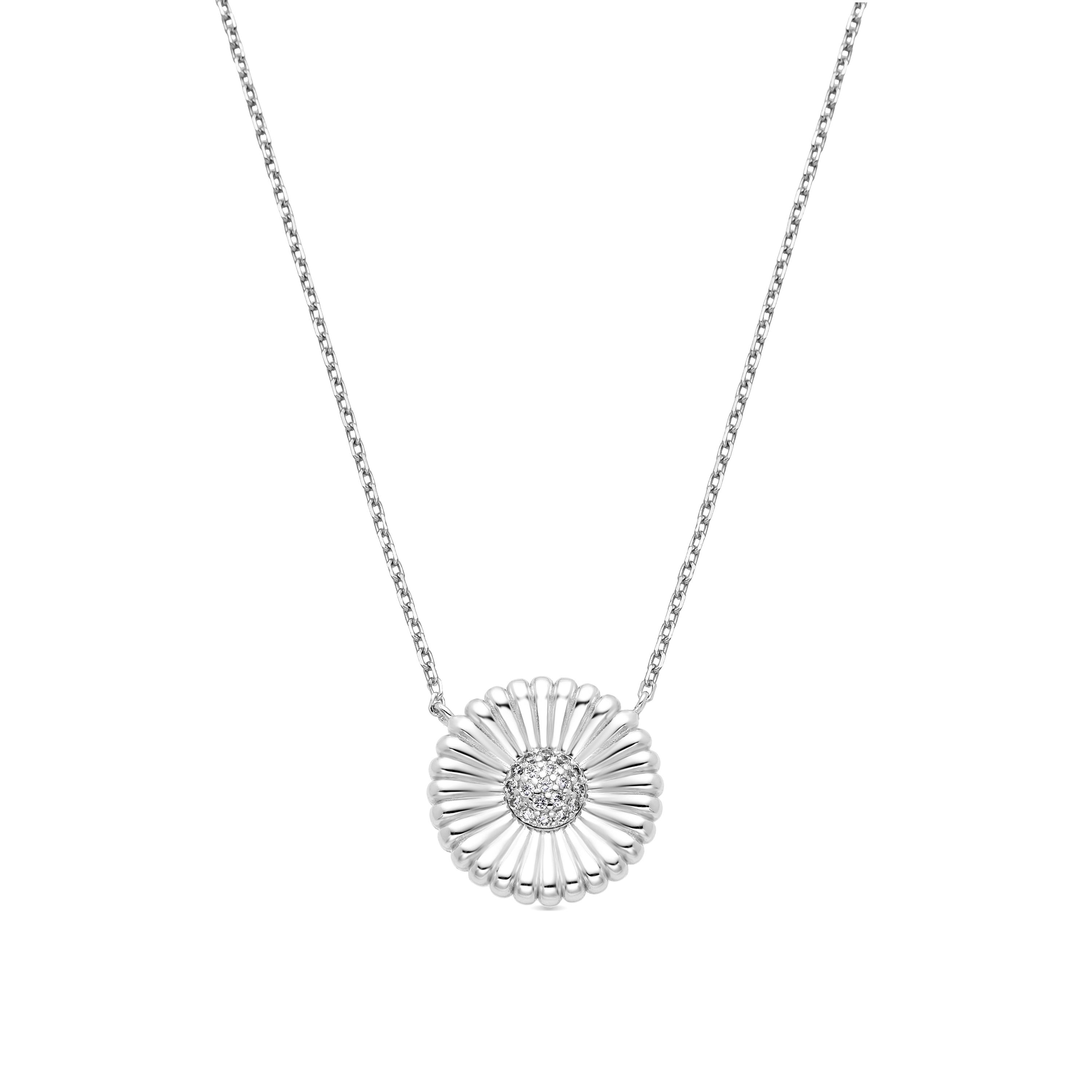 Luxenter 925 Sterlingsilber und Brilliant Zirconia Halskette mit Rhodium - Olie