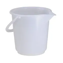 Industrie-Eimer 10,5 L, rund mit Ausguss, HDPE - natur