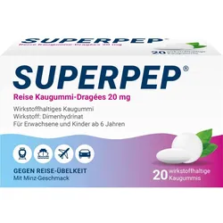 Superpep Reise Kaugummi-Dragees 20mg 20 ST