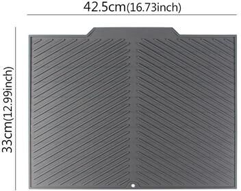 ModernMart Silicone Draining Board Mat Drying Pad Folding Heat Resistant Kitchen Countertop Mat With Raised Edges For Pots, Cups m