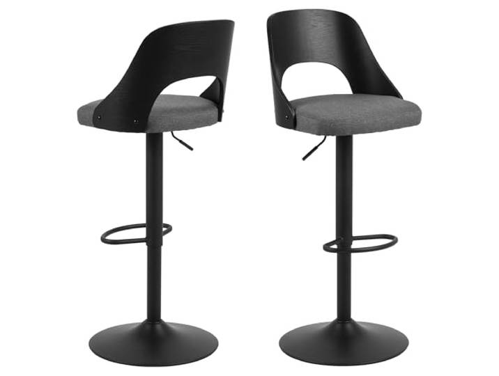möbelando Barhocker >Lucy< (2er-Set) in Grau, Polyester, Stahl - 47x113x50,5cm (BxHxT)