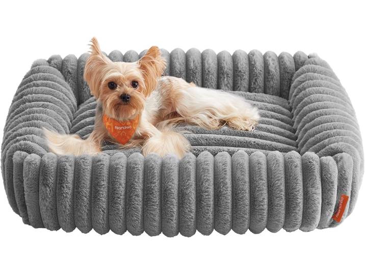 Orthopädisches Hundebett waschbar flauschig 71x55cm grau