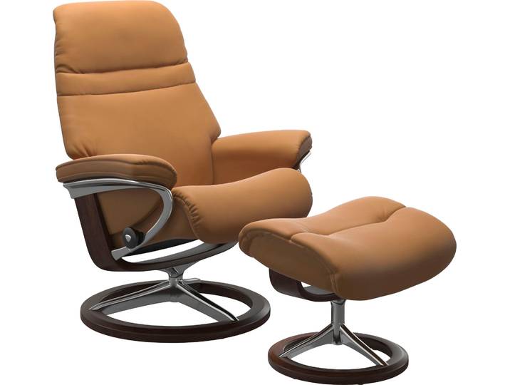 Relaxsessel STRESSLESS Sunrise , braun (new caramel), B:79cm H:103cm T:73cm, Sessel, Relaxsessel, mit Signature Base, Größe S, Gestell Braun