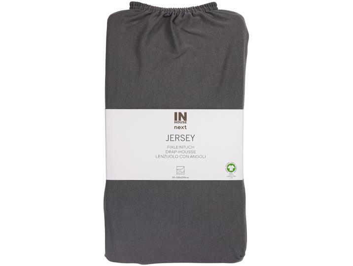 Inhouse Fixleintuch Gots Jersey 90x200 anthrazit