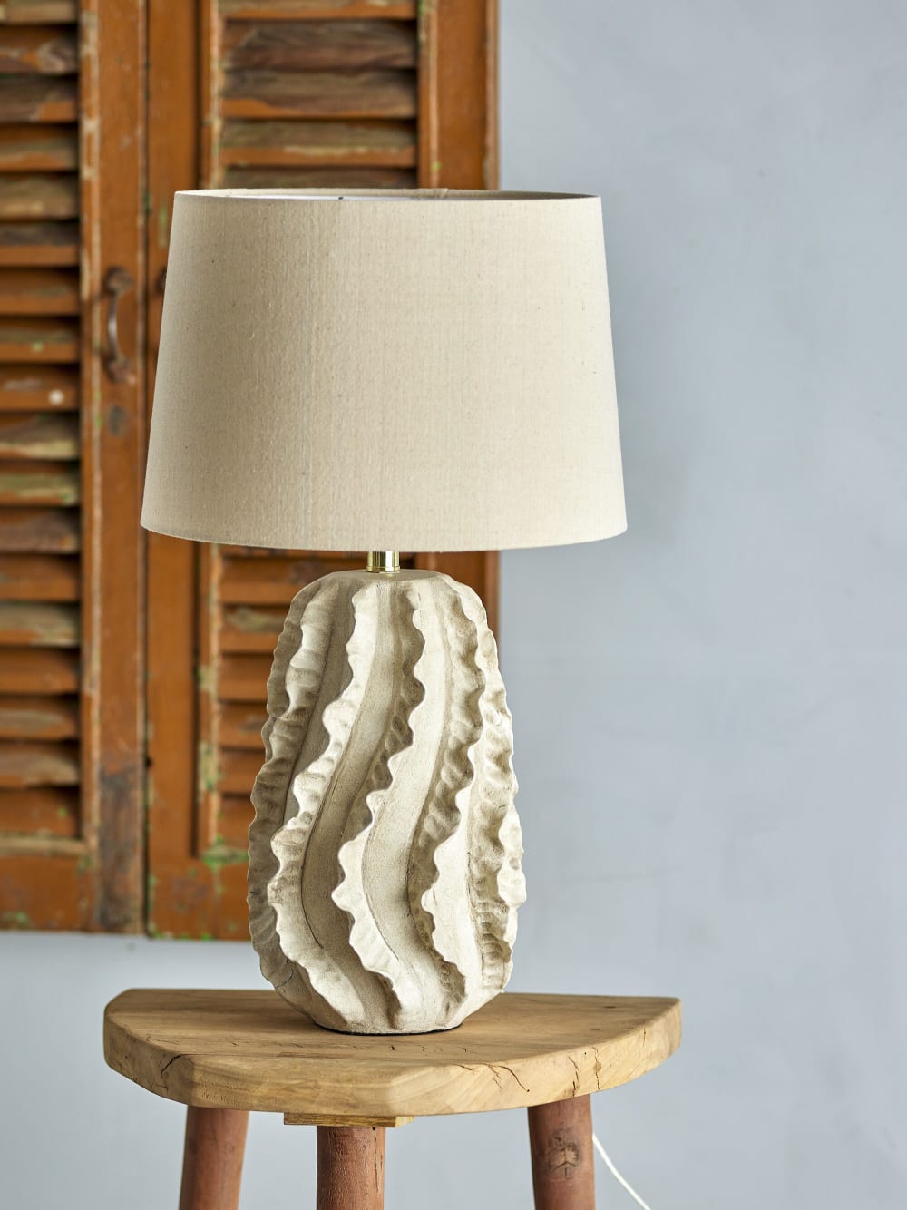Bloomingville Lámpara de sobremesa en gres beige